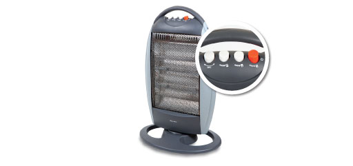 Aquecedor de halogéneo, 1200 Watts desde 17 euros.